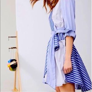 Anthropologie Maeve Striped Shirt Dress Size 6